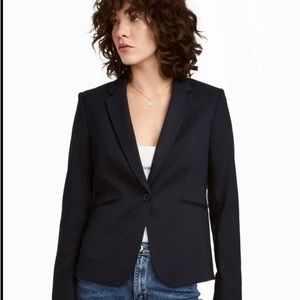 H&M DARK NAVY FITTED CLASSIC BLAZER